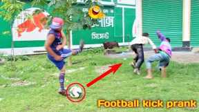 Fake Football kick prank on cute girl |    prank in India @by_comical_tv