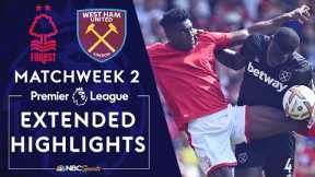Nottingham Forest v. West Ham United | PREMIER LEAGUE HIGHLIGHTS | 8/14/2022 | NBC Sports