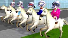 Horse Racing Miss T and Ice Cream Man with Neighbor - Scary Teacher 3D The Best Fun Animation