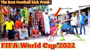 The Best football kick prank of this year 2022 !! FIFA World Cup 2022 | Best of reaction on public