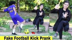 Fake Football Kick gril  Prank -  viral Funny Reactions | #BusyFunprank