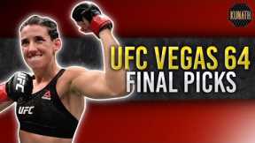 UFC VEGAS 64 PICKS | DRAFTKINGS MMA PICKS