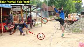 Fake Football Kick Prank 2023 !!Football Scary Prank - Gone Wrong Reaction!! By Rong rup........
