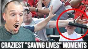 HE SAVED HER LIFE!! | Craziest “Saving Lives” Moments In Sports History | REACTION!
