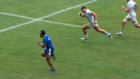 One of the wildest try saving tackles you will see in rugby