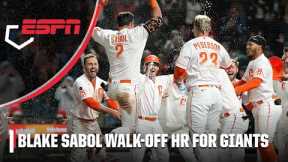 Blake Sabol flips the bat after mashing a walk-off home run for the Giants | MLB on ESPN