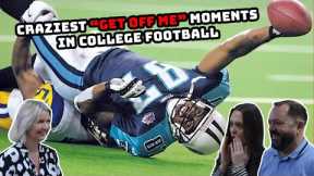 BRITISH FAMILY REACTS | Craziest Get Off Me Moments In College Football!