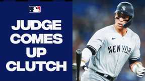 Aaron Judge gives the Yankees a late lead with a CLUTCH 448-foot homer to center!