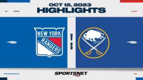 NHL Highlights | Rangers vs. Sabres - October 12, 2023