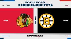 NHL Highlights | Blackhawks vs. Bruins - October 11, 2023
