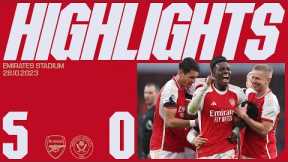 HIGHLIGHTS | Arsenal vs Sheffield United (5-0) | Nketiah grabs a hat-trick & Tomiyasu's first goal!