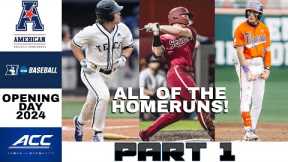 Opening Day Homeruns | 2024 College Baseball Highlights | PART 1