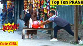Best of Hit COMPILATION Public PRANK ! with Fake Football Kick PRANK On cute GIRL 2024