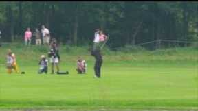 Unbelievable golf shot - Albatross on the 18th hole