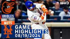 Francisco Alvarez walk-off home run | Mets vs Orioles (08/19/24) | NY Mets Highlights | SNY