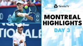 Sinner Faces Coric; Nishikori & Medvedev In Action | Montreal 2024 Day 3 Highlights