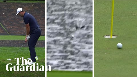 Pond to pin: Jon Rahm hits amazing water shot at Masters practice