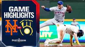 Mets vs. Brewers NLWC Game 1 Highlights (10/1/24) | MLB Highlights