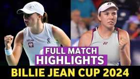 Iga Swiatek vs Linda Noskova Highlights Today BJK Tennis - Billie Jean King Cup 2024