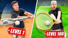 Hitting Home Runs using Level 1 to 100 Baseball Bats