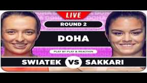 SWIATEK vs SAKKARI | WTA Doha 2025 | LIVE Tennis Play by Play Stream