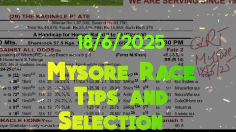 Mysore Race Tips and Selection || The Sutlej Plate
