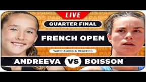 ANDREEVA vs BOISSON • French Open 2025 QF • LIVE Tennis Watchalong