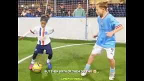Mini Ronaldinho Plays Against Kid Haaland🥶☠️ #shorts #football #soccer