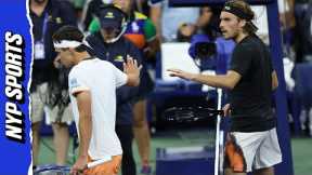 Stefanos Tsitsipas confronts opponent about underhand serve in tense US Open moment