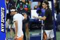 Stefanos Tsitsipas confronts opponent 