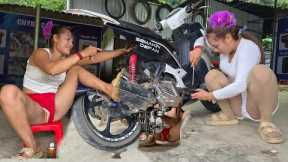 Girl buys motorbike from junkyard, rebuilds engine, refurbishes and cheap but good quality