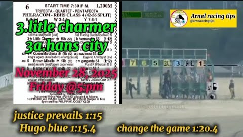 PJC ARNEL RACING TIPS FRIDAY @5:PM NOVEMBER 28, 2025 @PhilippineJockeyClub-xh1meWATCH & SUBSCRIBE