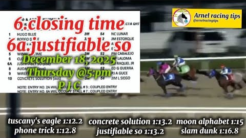 PJC ARNEL RACING TIPS THURSDAY @5:PM DECEMBER 18, 2025 @PhilippineJockeyClub PLS WATCH & SUBSCRIBE