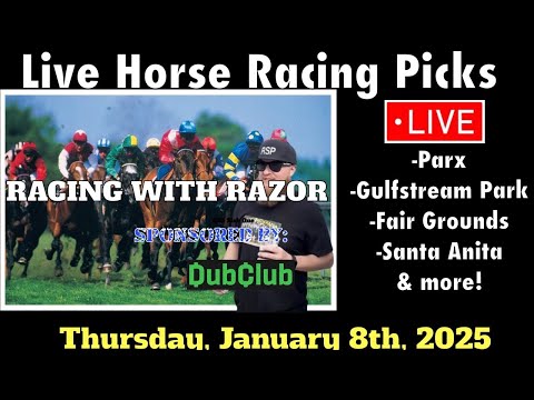 LIVE Horse Racing | Gulfstream Park | Parx | Fair Grounds | Santa Anita & more 01/08/25!