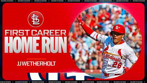 JJ Wetherholt hits his FIRST CAREER HOME RUN on Opening Day for the Cardinals! 🤩
