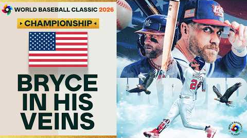 BRAND NEW BALLGAME! 🤯 Bryce Harper CRUSHES a game-tying 2-run HR in the 8th for Team USA! 🇺🇸