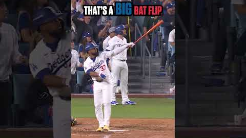 Bat flip of the year? 🔥 #mlb #baseball #Dodgers #playoffs