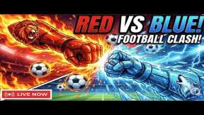 RED vs BLUE: Epic Football  / Soccer Solo Luck Battle 🔥❄️ LIVE NOW