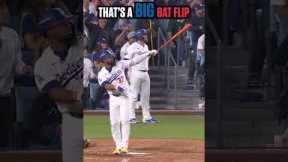 Bat flip of the year? 🔥 #mlb #baseball #Dodgers #playoffs