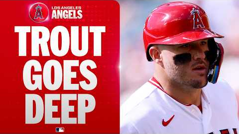 Mike Trout drills his 8th homer of the season!! (1st at Angels Stadium!! 😇)