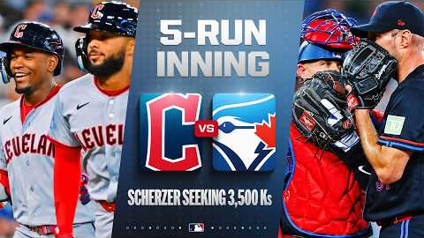 FULL INNING: Guardians score 5 runs with Max Scherzer 1 strikeout away from 3,500 | MLB Highlights