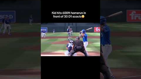 Kid hits 600ft homerun in front of D1 Scouts😳 #shorts
