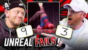 Dude Perfect Rates UNBELIEVABLE Fan Sports Fails and NBA Announcer Does Play-by-Play