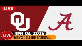 Oklahoma vs Alabama Live HD April 03, 2026 | Men's College Baseball