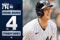 4 straight games with a home run for