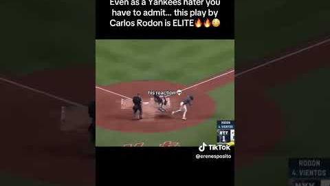 Even as a Yankees hater you have to admit..this play by Carlos Rodon is elite! 🔥🔥🥶 #yankeesnation