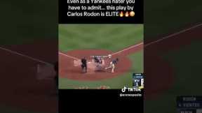 Even as a Yankees hater you have to admit..this play by Carlos Rodon is elite! 🔥🔥🥶 #yankeesnation