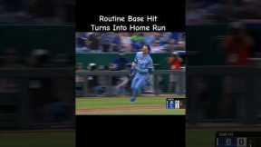 Routine Base Hit Turns Into Home Run #baseball #sports #mlb #mlbshorts #baseballszn