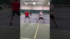 This is what it looks like when college tennis players play pickleball